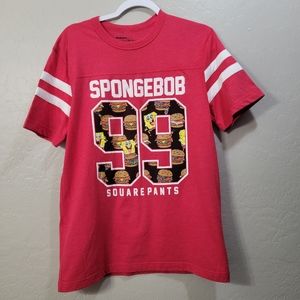 Mens Spongebob Squarepants Jersey Striped T-Shirt Size M